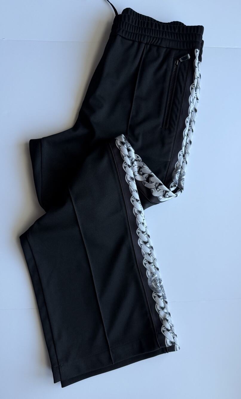 Versace Men's Chain Medusa Print Black Activewear Pants XL 1023099 NWT $1200